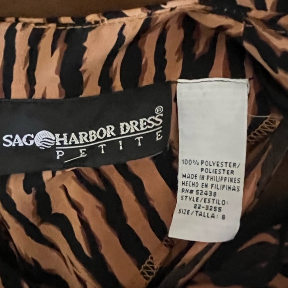 Sag Harbor Tiger Stripped Wrapped sleeveless Dress - Picture 9 of 13